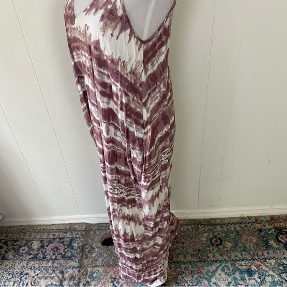 Lulus Yours Tule Mauve Tie Dye Maxi Dress Beachy Boho Sleeveless S/M Pockets - Picture 10 of 15